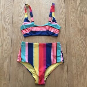 And Other Stories High Waist Striped Bikini, 6.